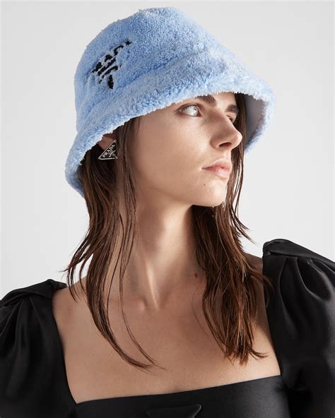 Celeste/black Terrycloth Bucket Hat 